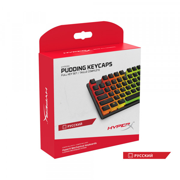 HyperX Pudding Keycaps Full Key Set RU Black  