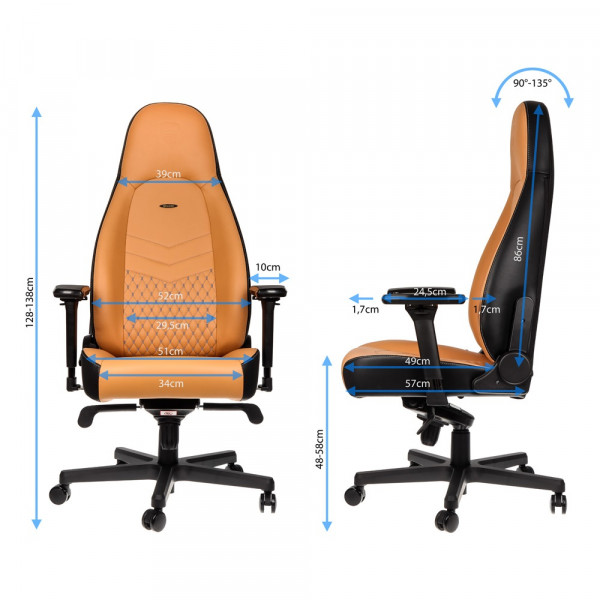 noblechairs ICON Real Leather Cognac/Black  