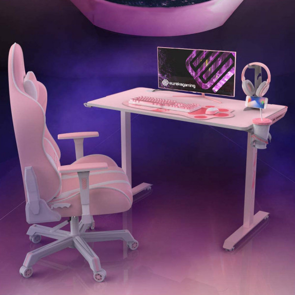 Eureka Ergonomic I1-S Gaming Desk 45" Pink  
