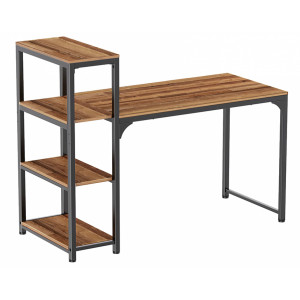 Eureka Ergonomic 43" Computer Desk with 4-Tier Open Storage Shelves, Walnut