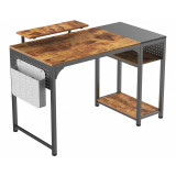 Eureka Ergonomic 47x23 Office Desk with Storage Space, Rustic Brown