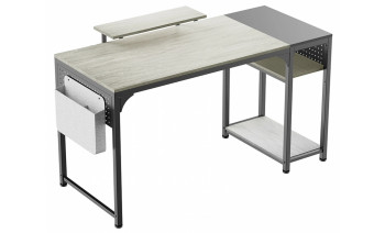 Eureka Ergonomic 55x23 Office Desk with Storage Space, Oak