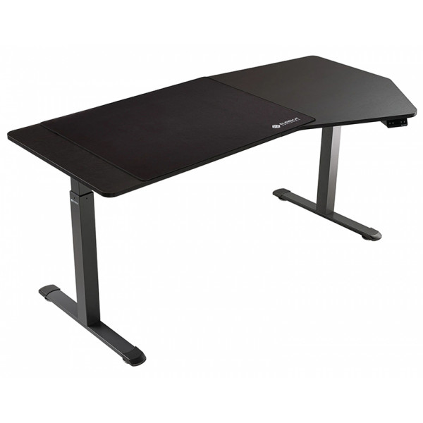 Eureka Ergonomic EDI HTG Unique Shape Office Standing Desk, Smoked Wood  