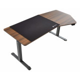 Eureka Ergonomic EDI HTG Unique Shape Office Standing Desk, Walnut