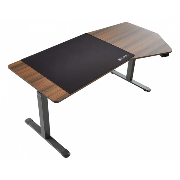 Eureka Ergonomic EDI HTG Unique Shape Office Standing Desk, Walnut  