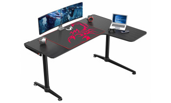 Eureka Ergonomic L60 60" Black L Shaped Gaming Desk, Right