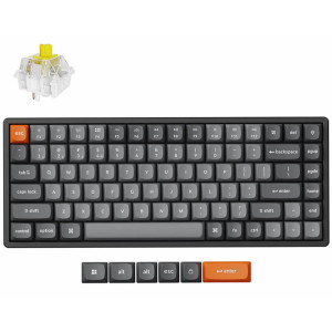 Keychron K2 Max QMK Black (Hot-Swappable) Wireless White Backlight (Keychron Super Banana Switch)