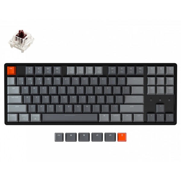 Keychron K8 Wireless RGB Backlight Aluminum Frame Swappable Mechanical Brown Switch  