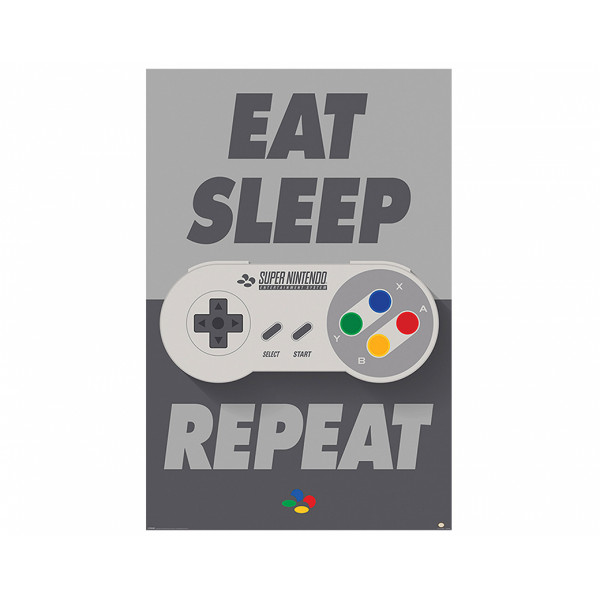 Pyramid Maxi Poster: Nintendo (Eat Sleep SNES Repeat)