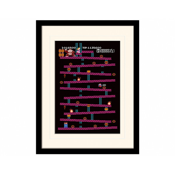 Pyramid Mounted & Framed Prints: Donkey Kong (NES)