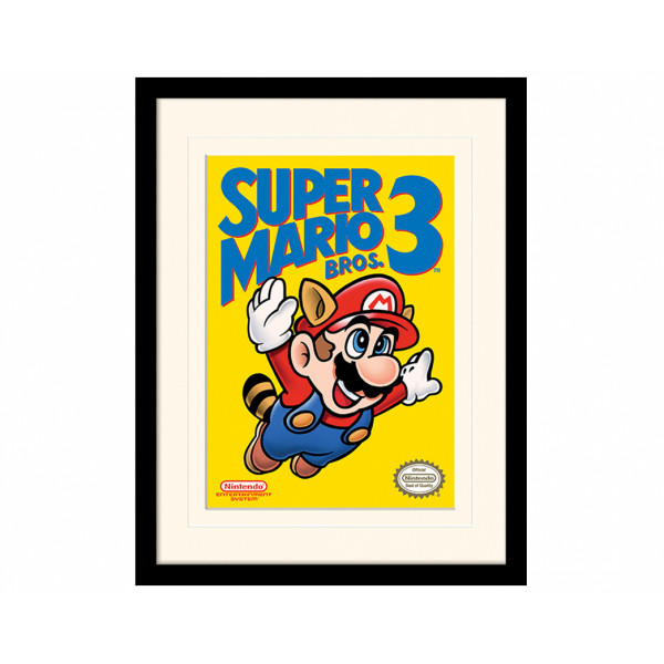 Pyramid Mounted & Framed Prints: Super Mario Bros. 3 (NES Cover)