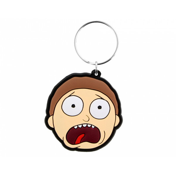Pyramid Rubber Keychain Rick and Morty: Morty Terrified Face