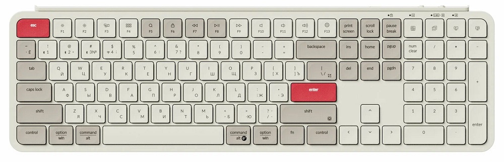 Клавиатура Keychron B6 Pro Ultra-Slim Wireless Retro Red