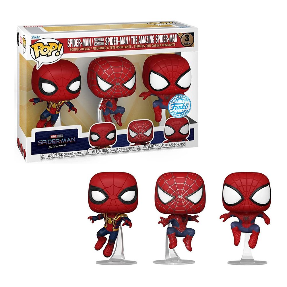 Фигурка Funko POP! (3 Pack) Marvel Spider-Man No Way Home: Spider-Man / Friendly Neighborhood Spider-Man / The Amazing Spider-Man