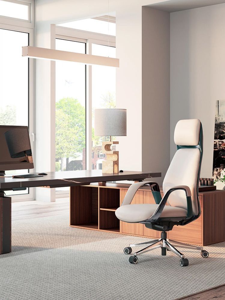 Компьютерное кресло Eureka Ergonomic SERENE Napa Leather Off-White